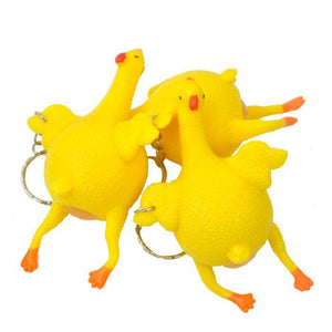 Funny Squishy Squeeze Toys Chicken and Eggs Key Chain Ornaments - 10 Pack
