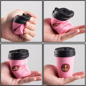 Wholesale Jumbo Pink Coffee Cup Squishy Slow Rising Sweet Scented - 11 cm