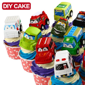 Wholesale 12 Pack Assorted Mini Plastic Vehicle Set, Funcorn Toys Pull Back Truck