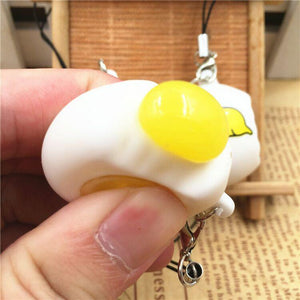 Wholesale Popular Small Phone Charm Lazy Egg Squishy - 10 Pack