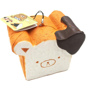 Wholesale Jumbo Rilakkuma Bear Toast Bread Squishy - 12cm