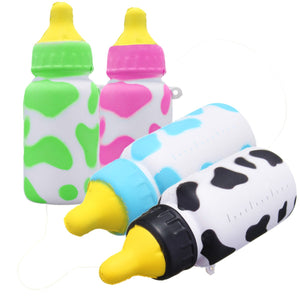 Wholesale Jumbo Cow Pattern Milk Bottle Squishy - 10cm